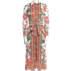 Misa Los Angeles Tie Waist Midi Shirt Dress XS